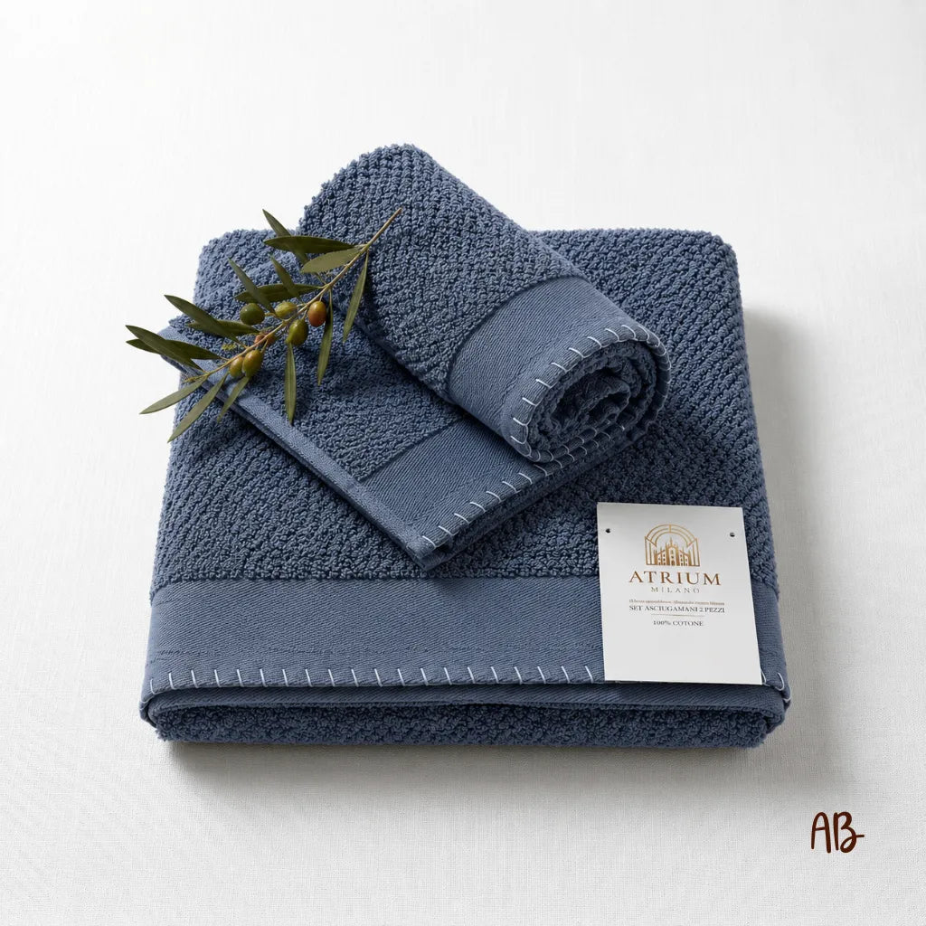 Coppia asciugamani chicco di riso Grigio