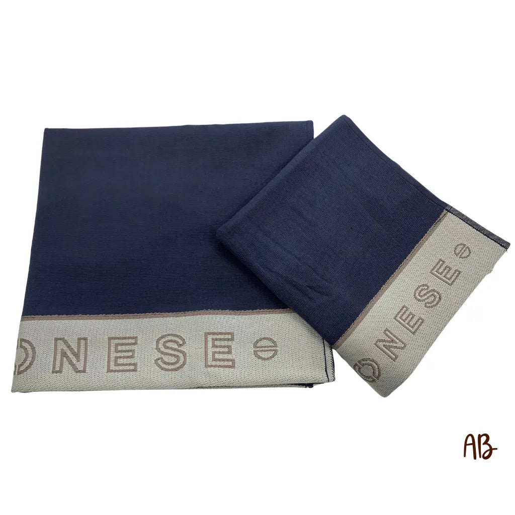 Coppia asciugamani Borbonese Outline colore Blu