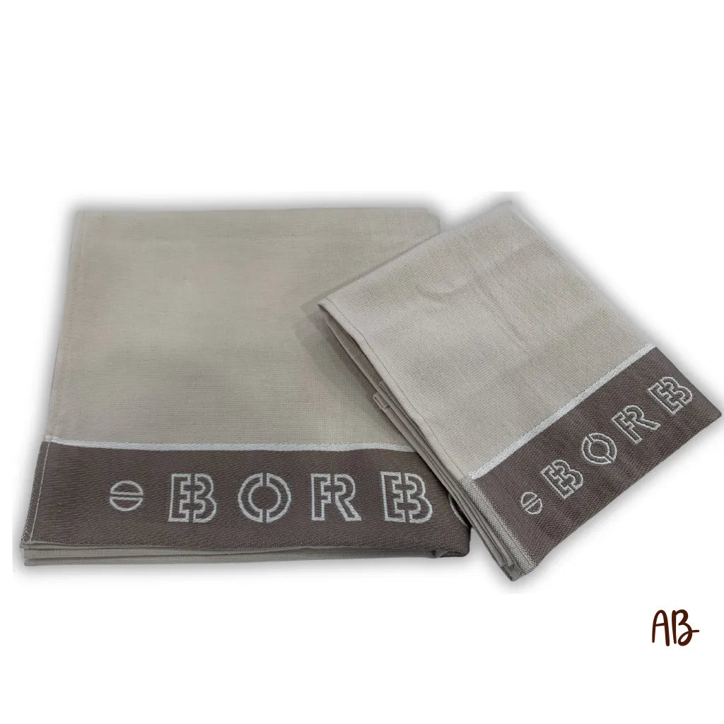Coppia asciugamani Borbonese Outline colore Ecru