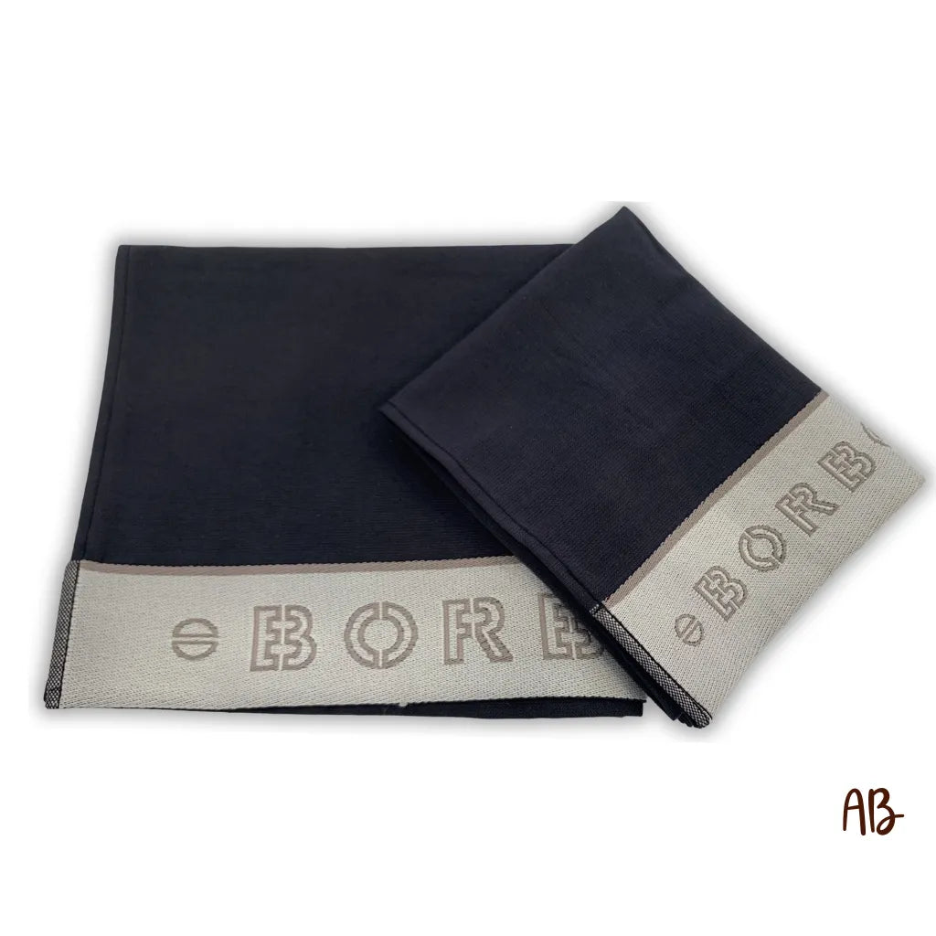 Coppia asciugamani Borbonese Outline colore Nero