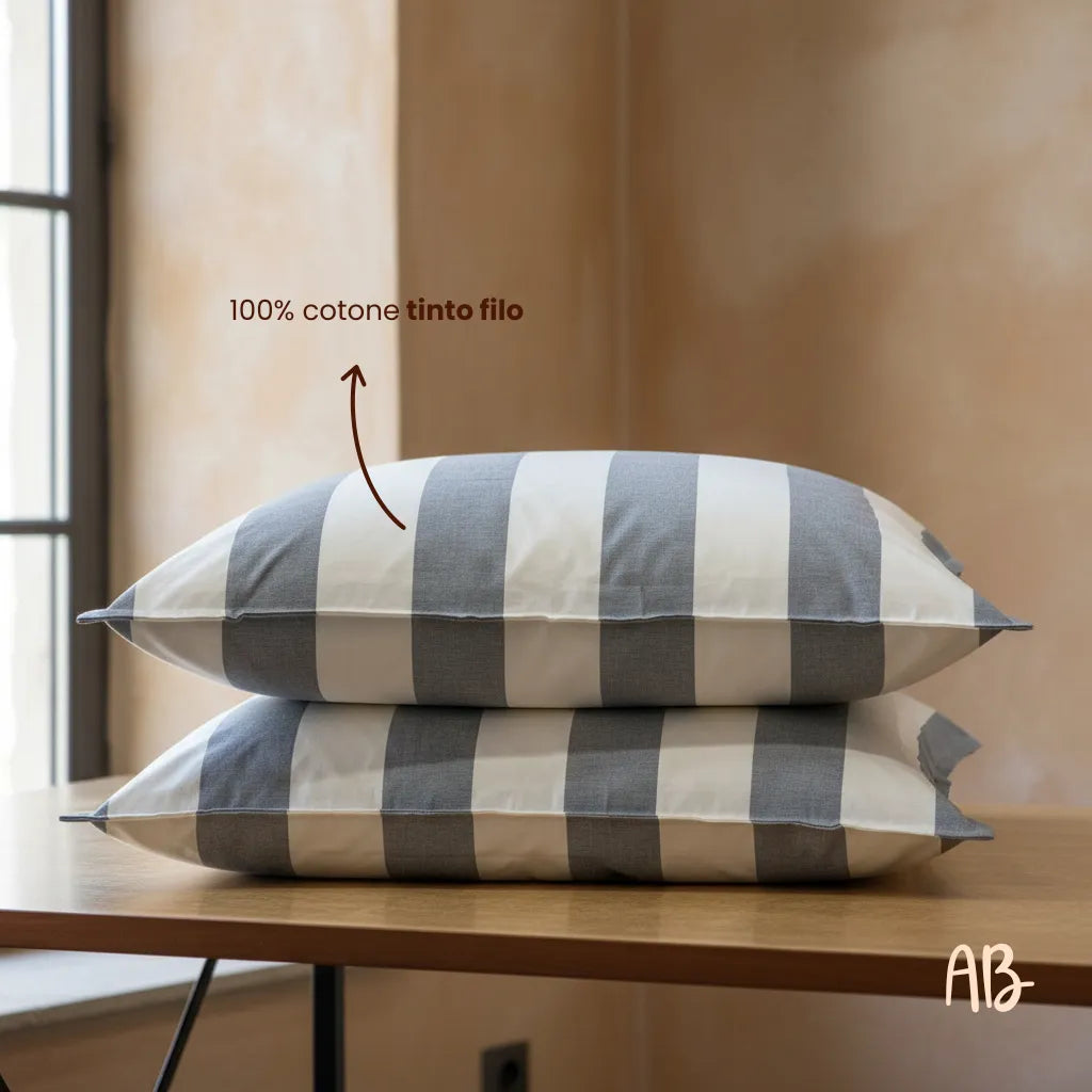 Coppia di federe Ermes colore grigio