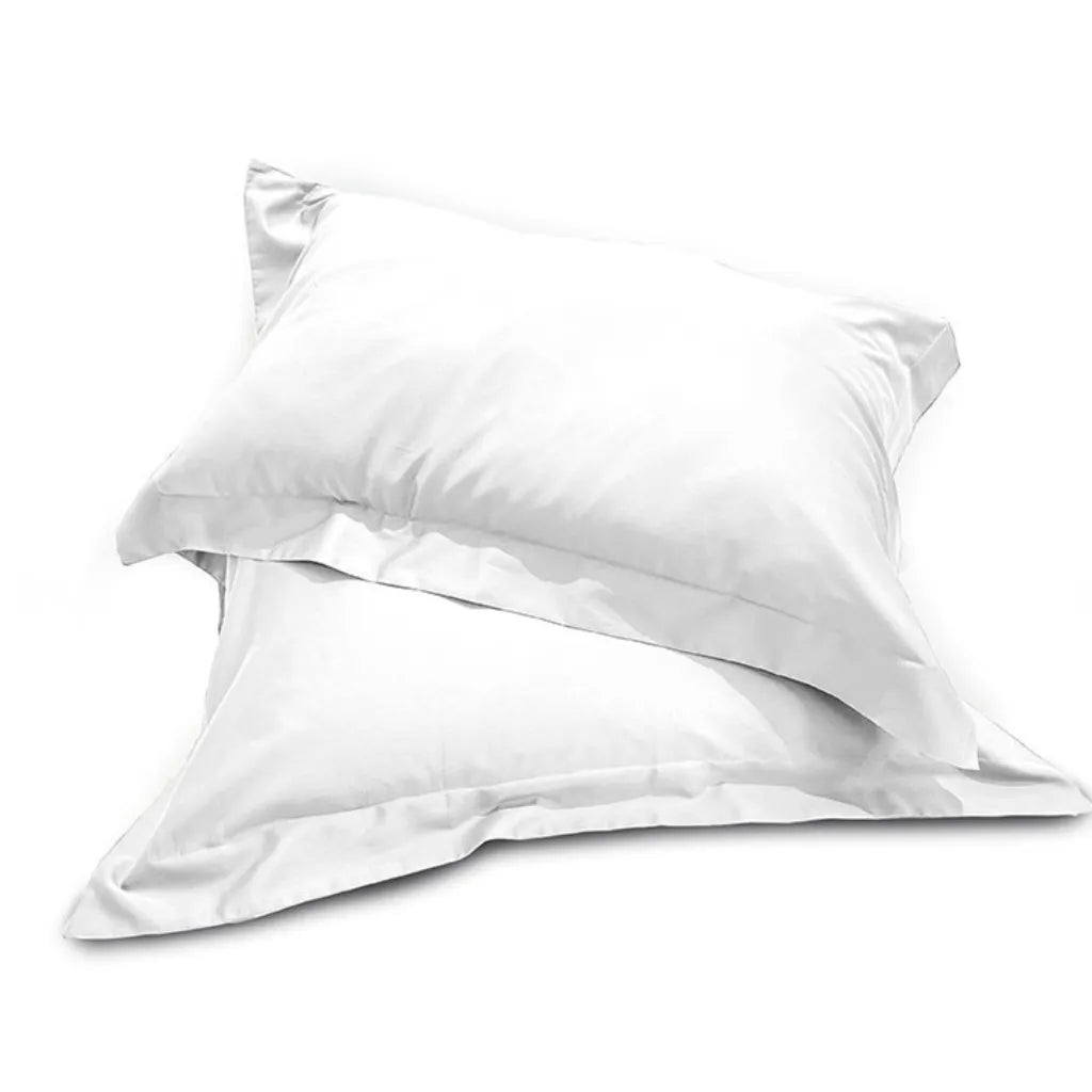 Coppia federe in raso di cotone 300TC colore bianco puro e raffinato