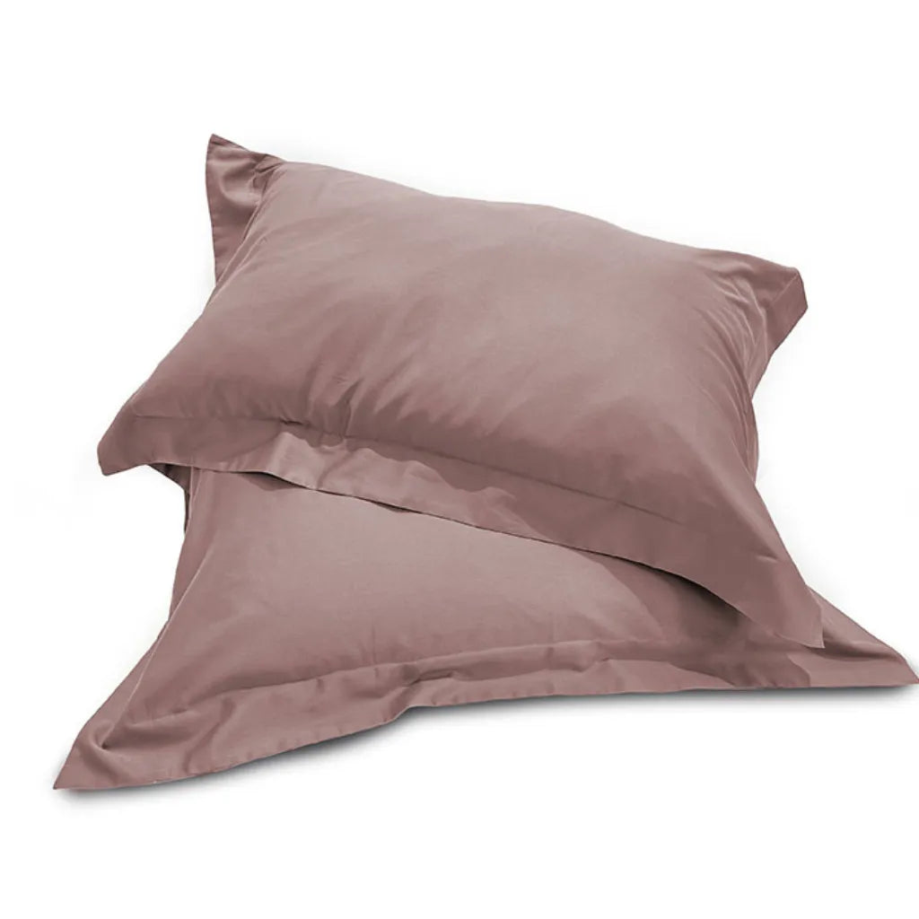 Coppia federe in raso di cotone 300TC colore cipria delicato e raffinato