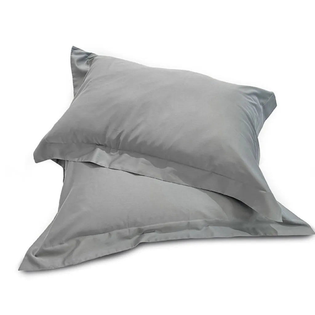Coppia federe in raso di cotone 300TC colore grigio elegante e contemporaneo