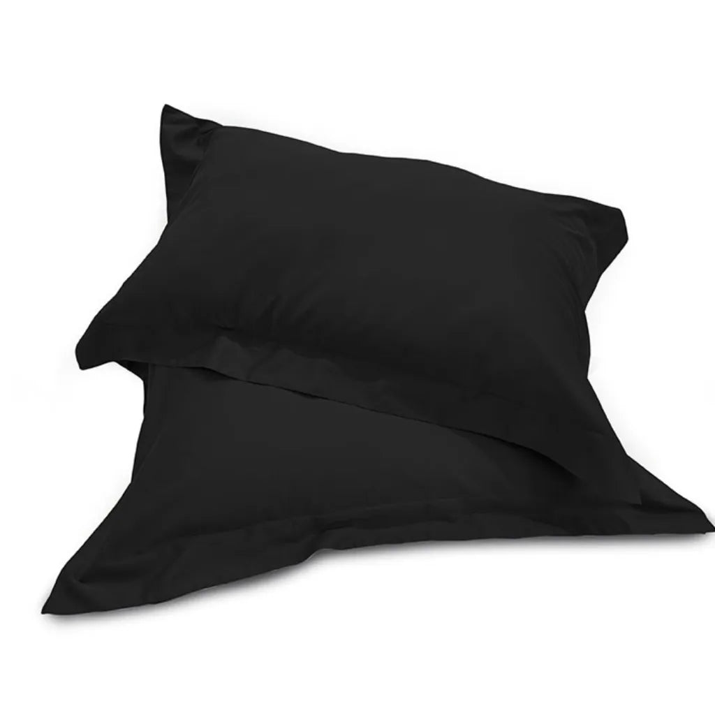 Coppia federe in raso di cotone 300TC colore nero profondo e sofisticato