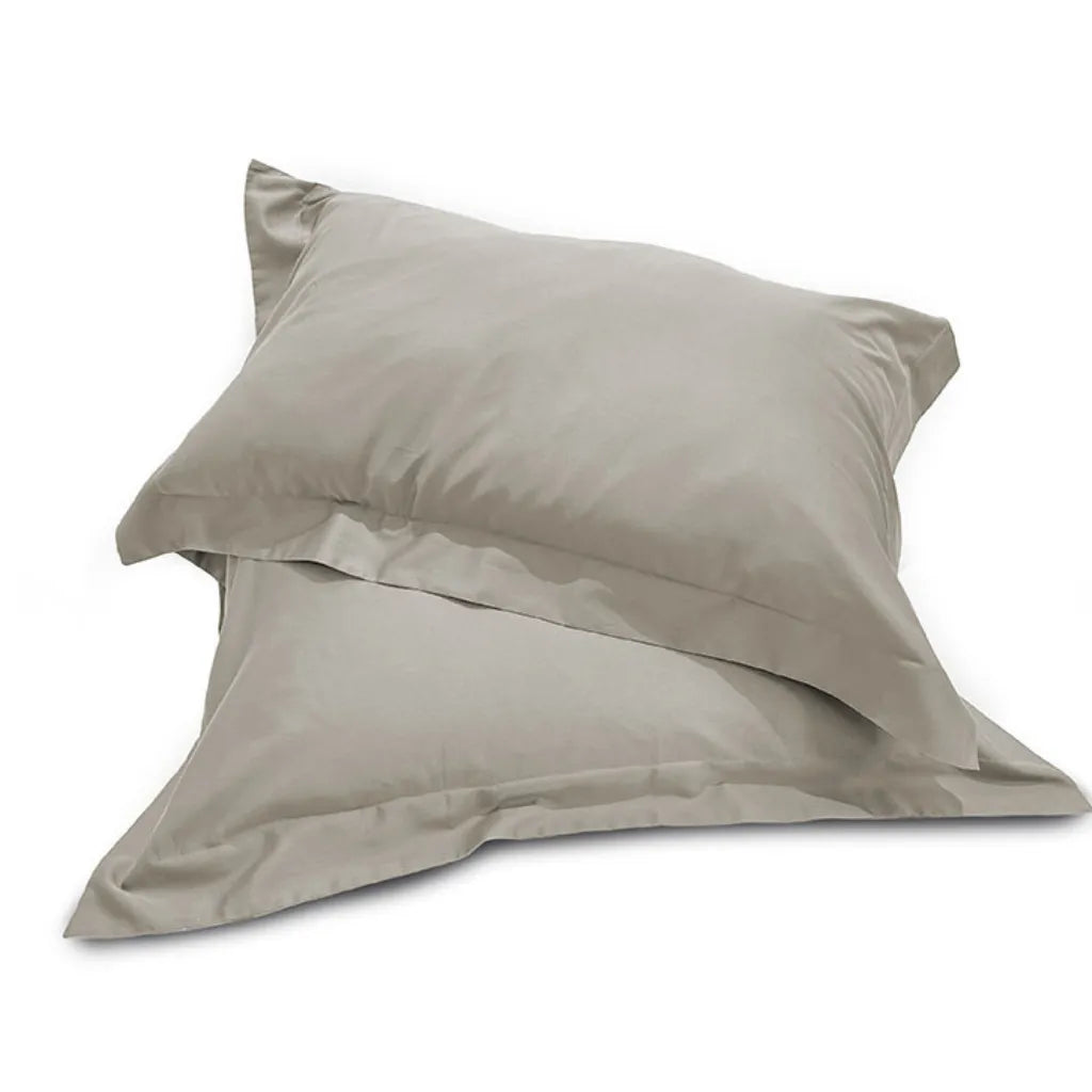 Coppia federe in raso di cotone 300TC colore ostrica neutro e raffinato