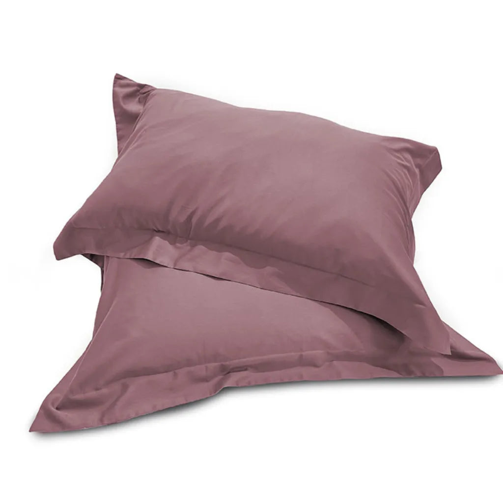 Coppia federe in raso di cotone 300TC colore peonia delicato e romantico