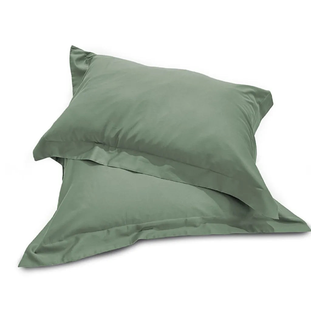 Coppia federe in raso di cotone 300TC colore salvia naturale e rilassante