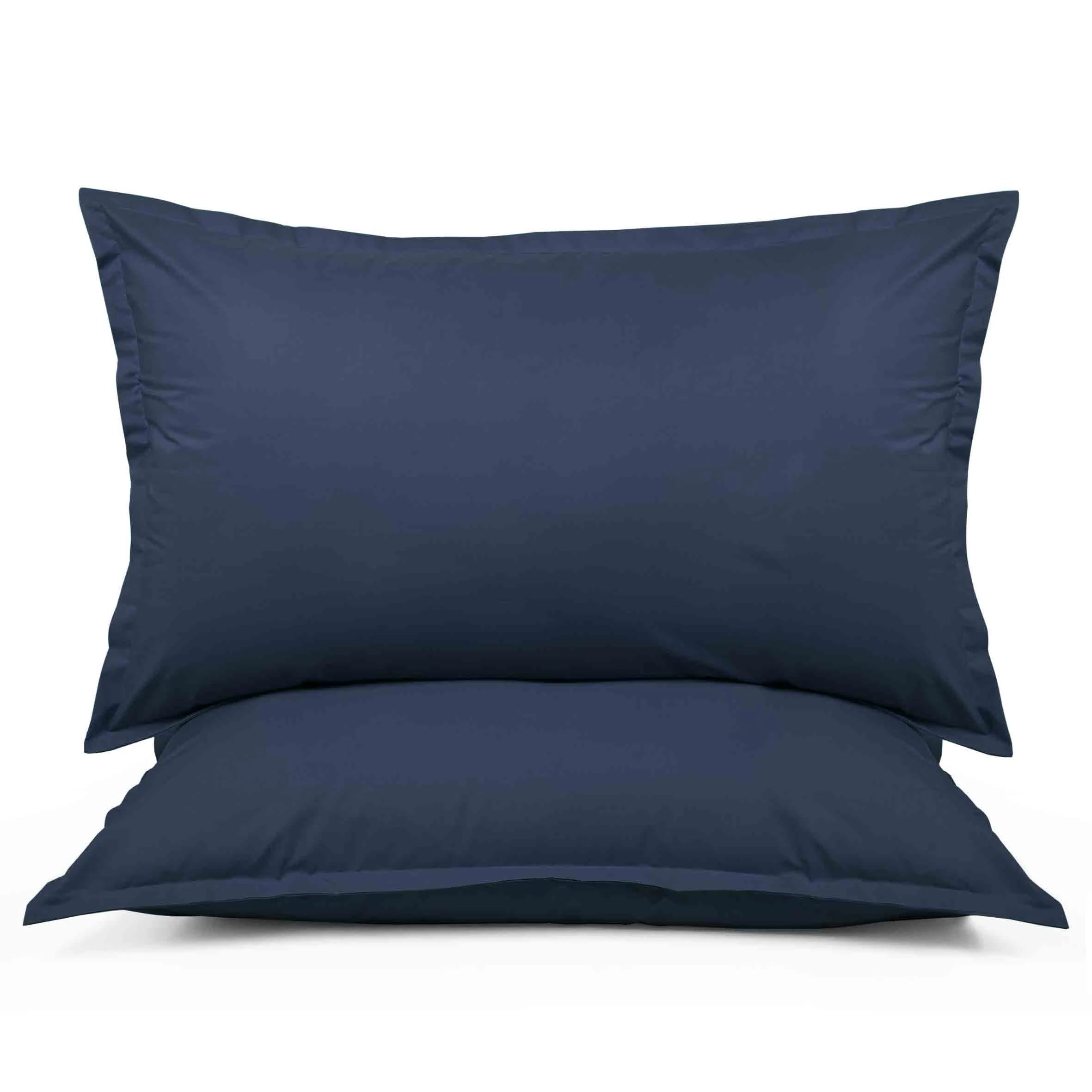 Coppia di federe Prestige in percalle colore Blu