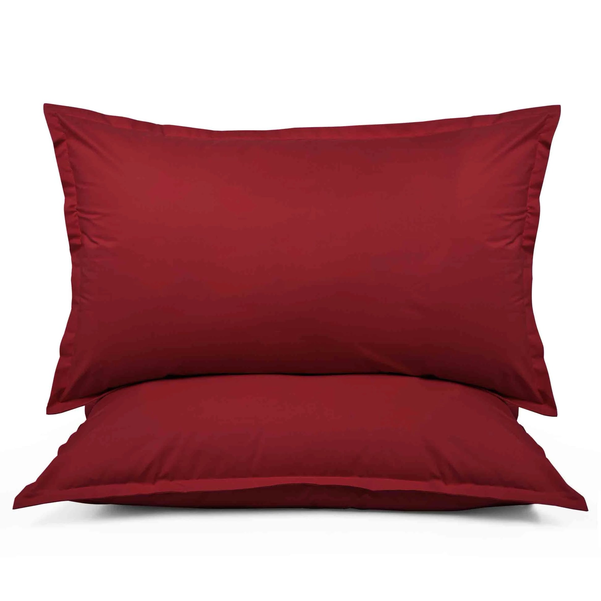 Coppia di federe Prestige in percalle colore Bordeaux