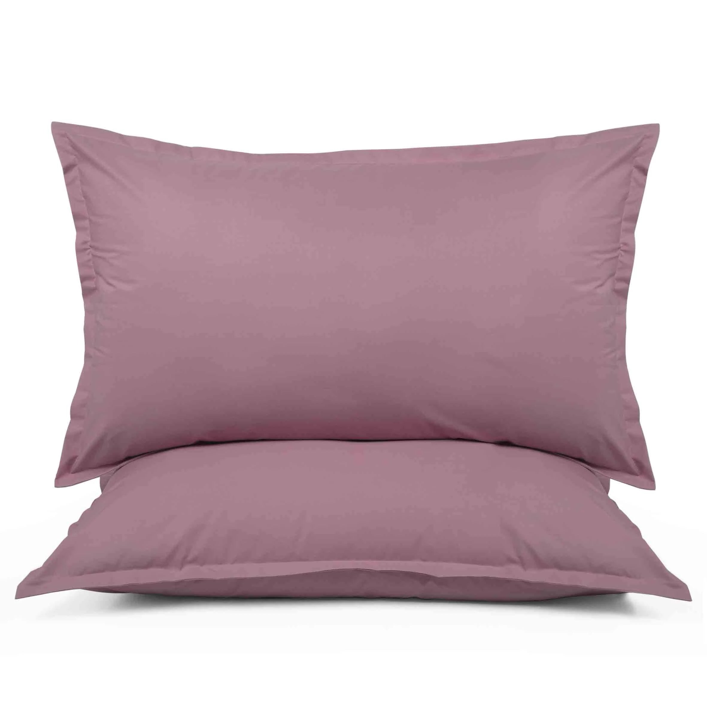 Coppia di federe Prestige in percalle colore Peonia