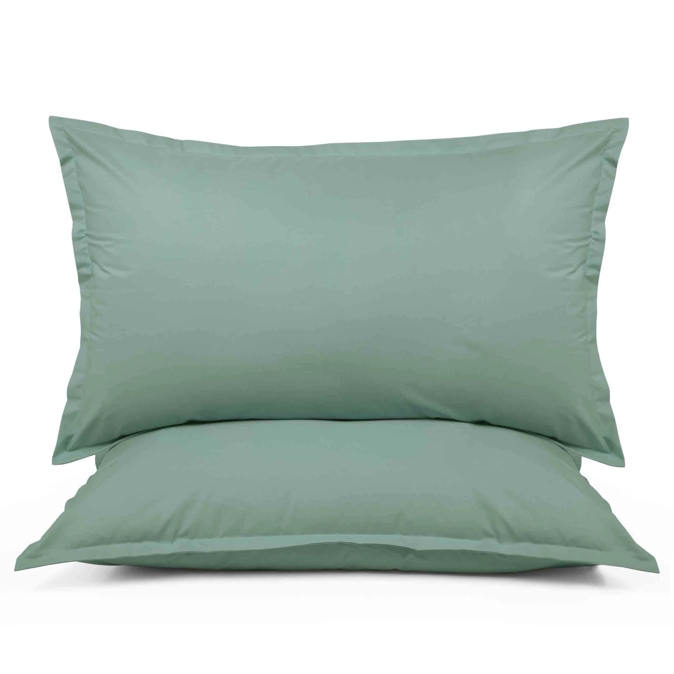 Coppia di federe Prestige in percalle colore Salvia