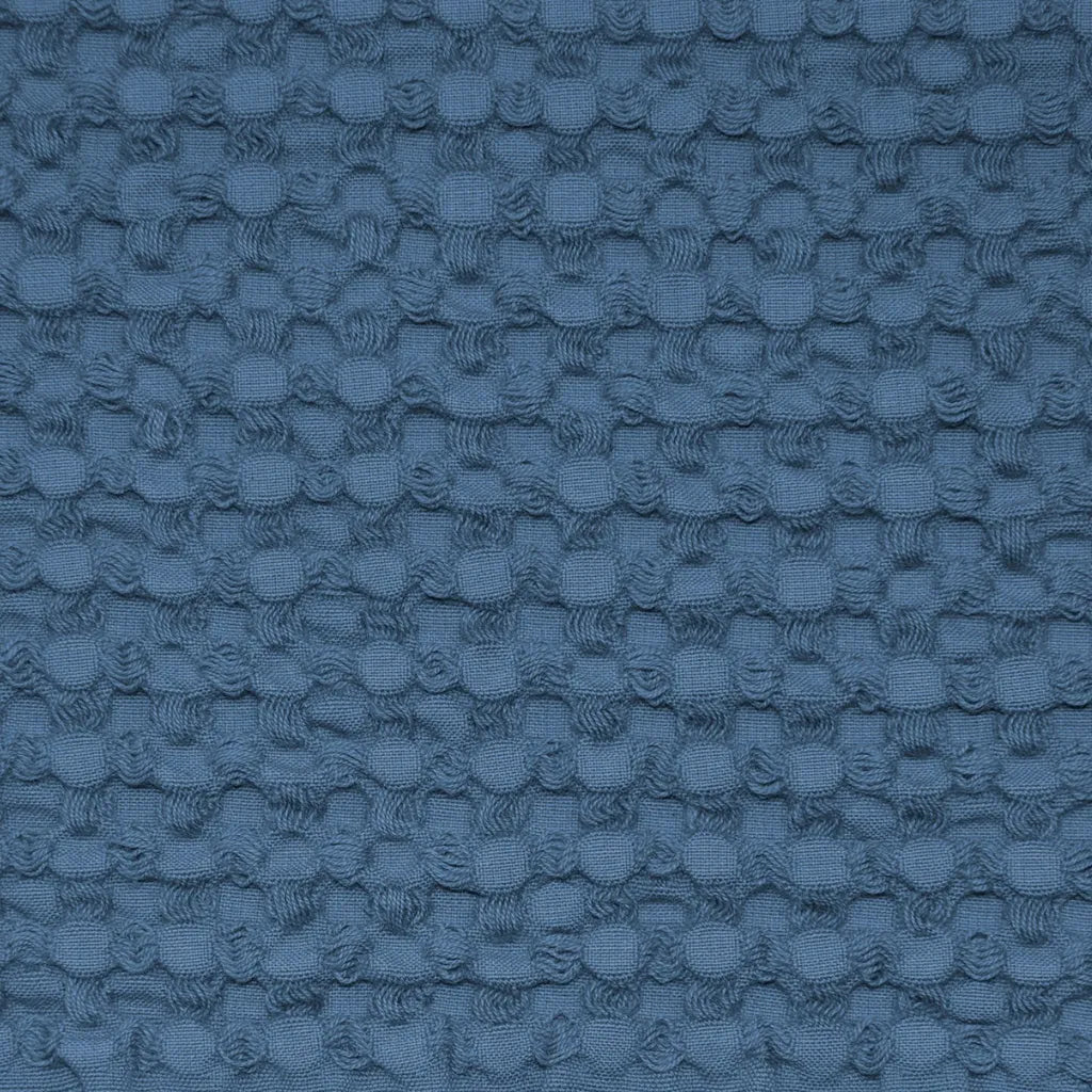 Copriletto lisbona in cotone a nido d'ape colore denim