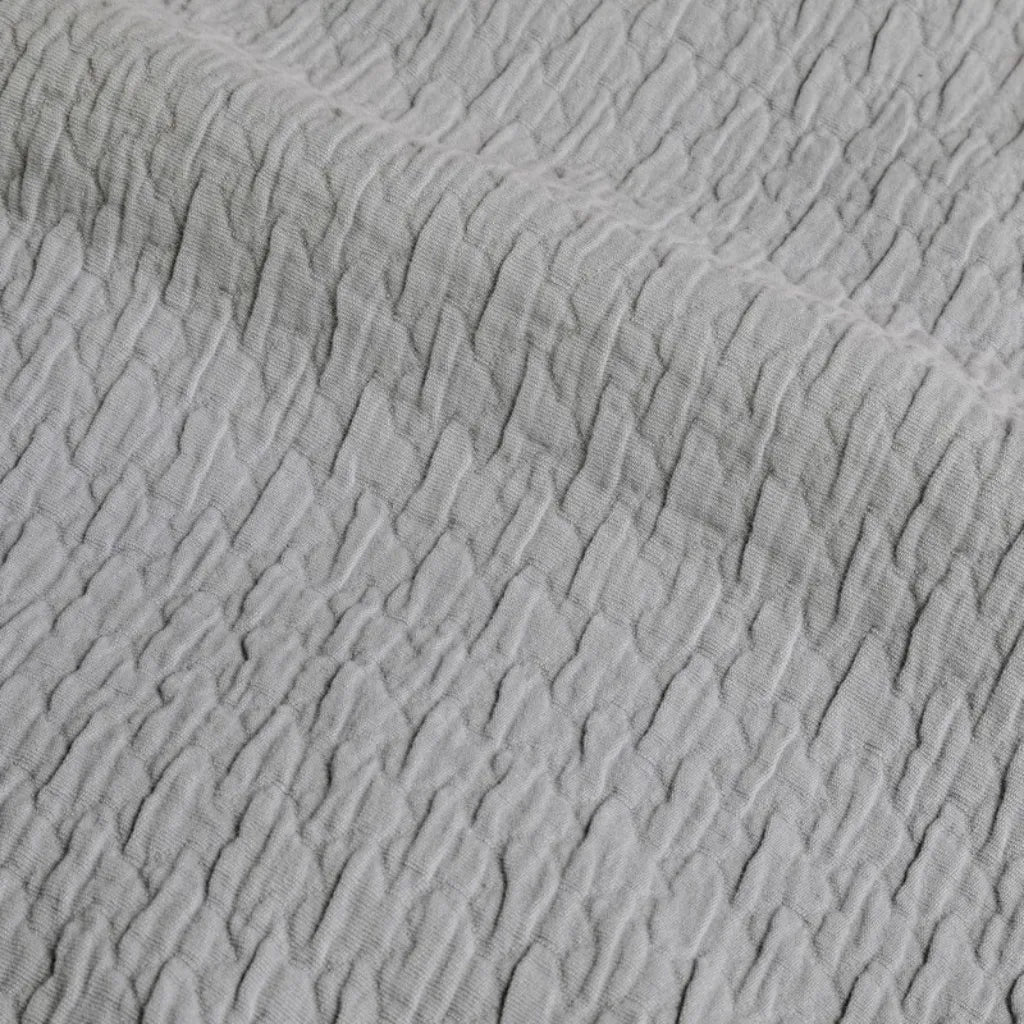 Copriletto in cotone stone washed con frange 180x260 colore Grigio