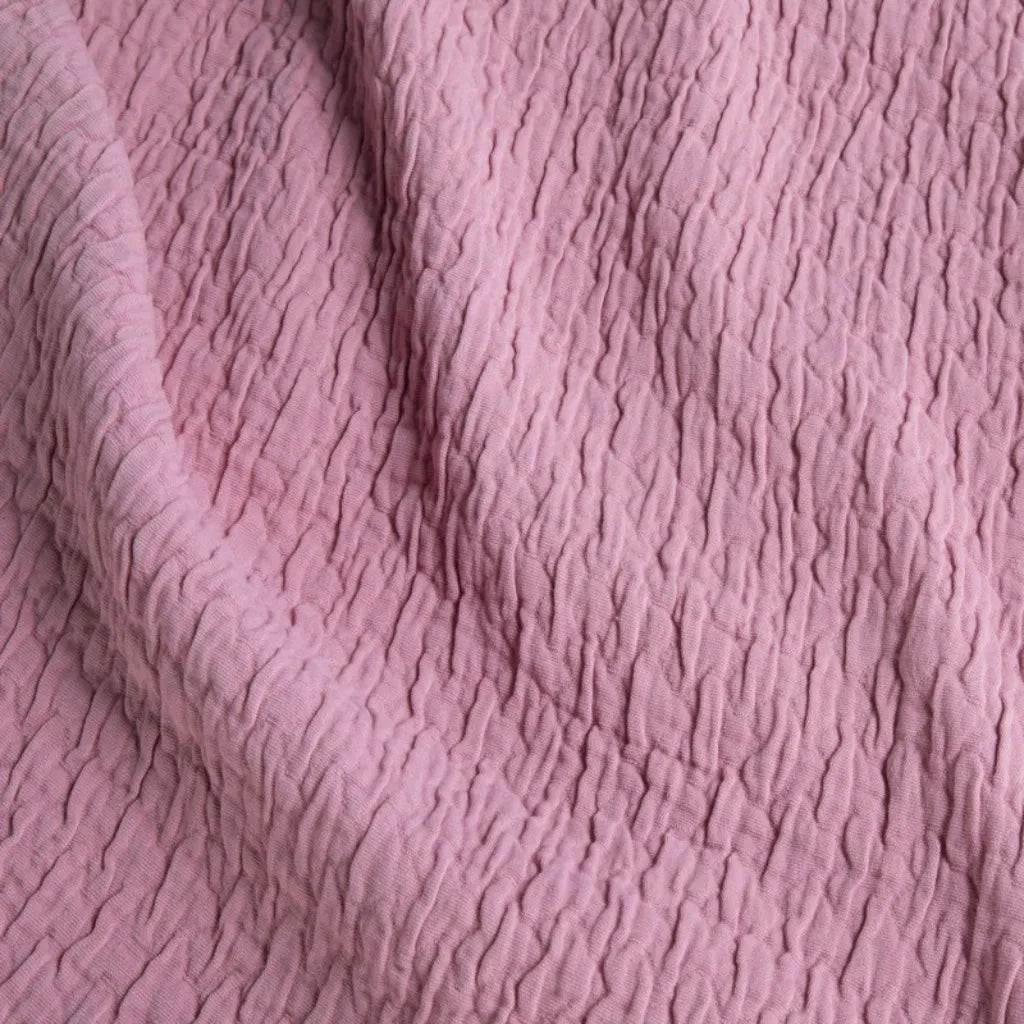 Copriletto in cotone stone washed con frange 260x260 colore Rosa