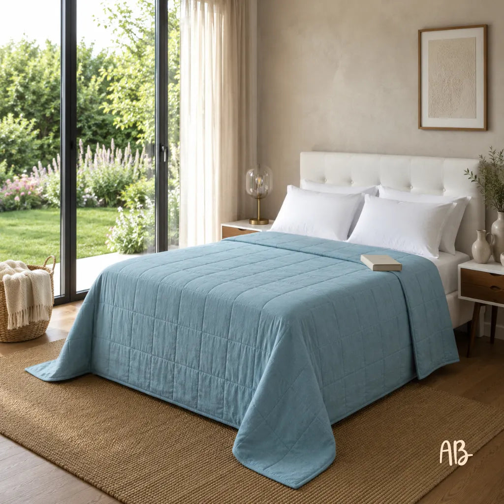 Copriletto in lino 260x260 colore Felicia