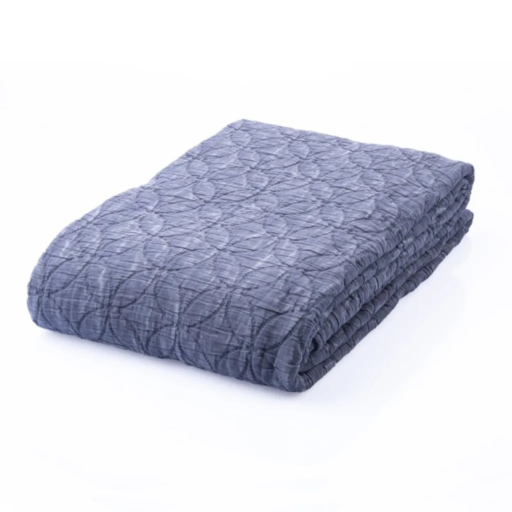 Copriletto in cotone stone washed impunturato 180x260 colore Grigio
