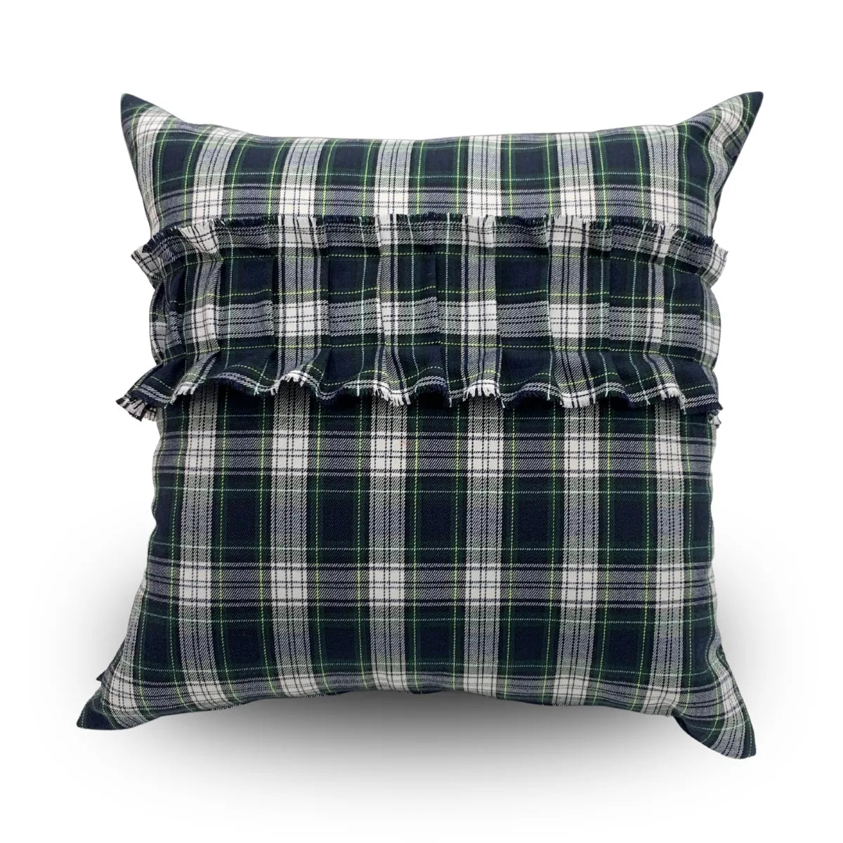 cuscino scozzese tartan di colore verde