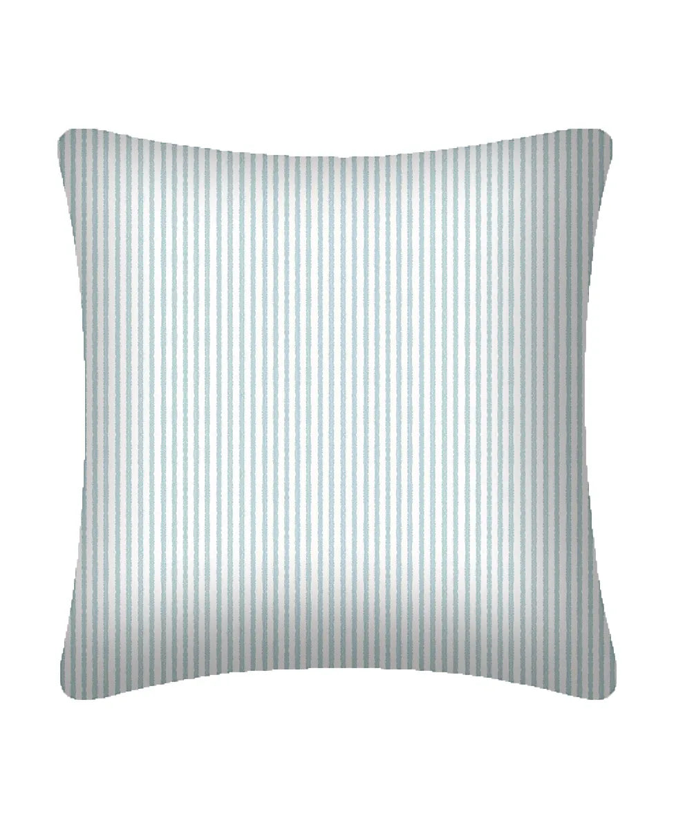 Cuscino arredo 42x42 a righe in raso Ibiza colore Cielo