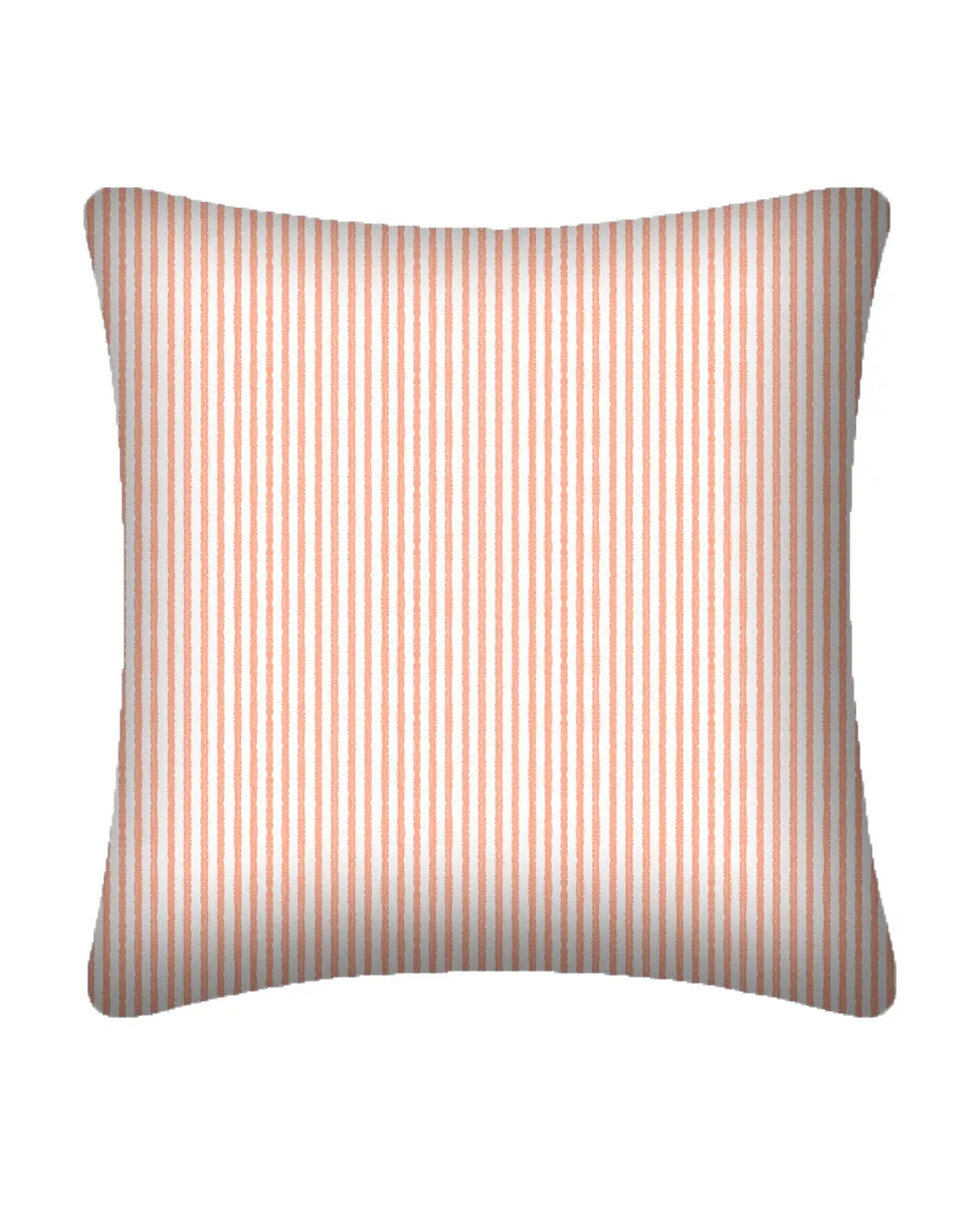 Cuscino arredo 42x42 a righe in raso Ibiza colore Corallo