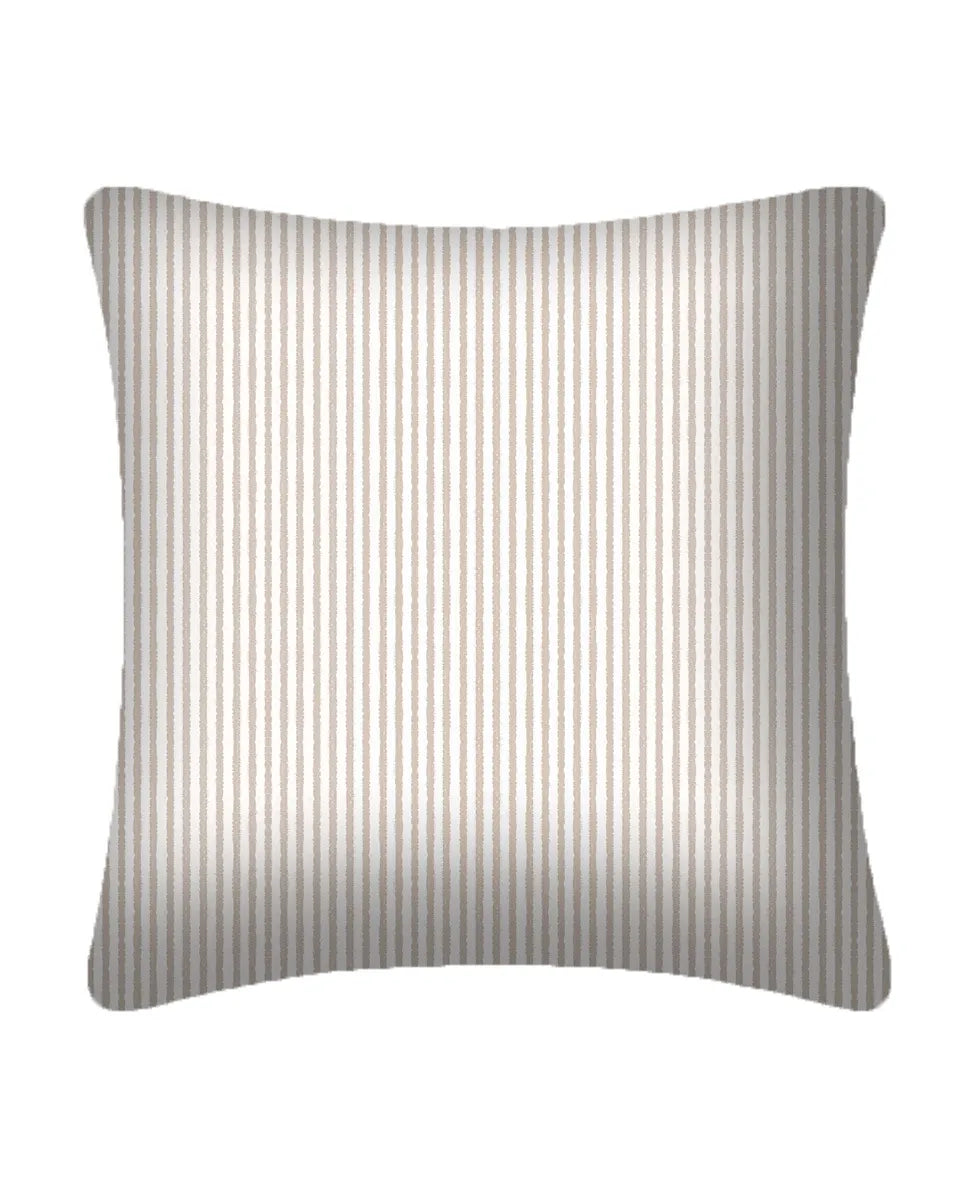 Cuscino arredo 42x42 a righe in raso Ibiza colore Sabbia
