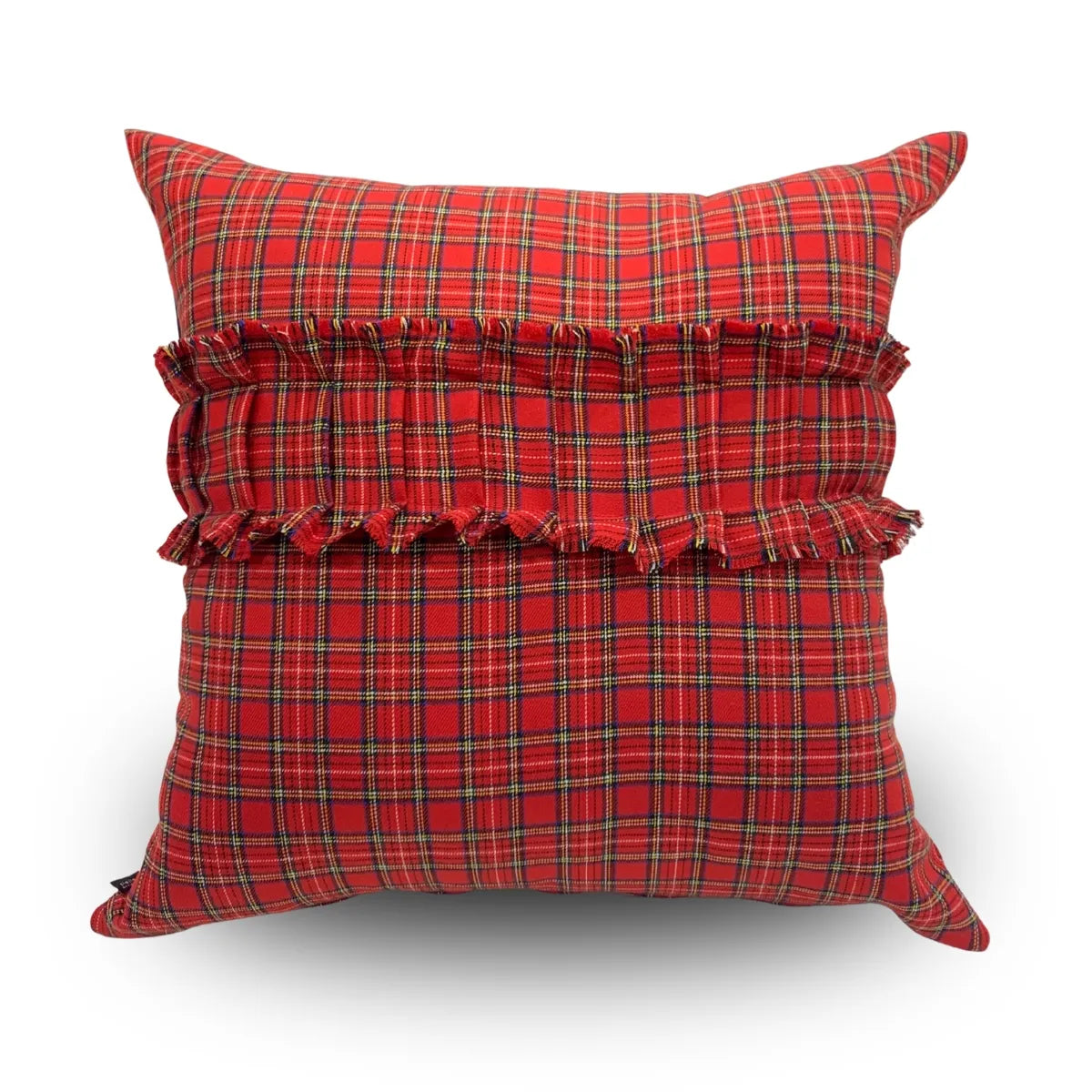 cuscino scozzese tartan di colore rosso