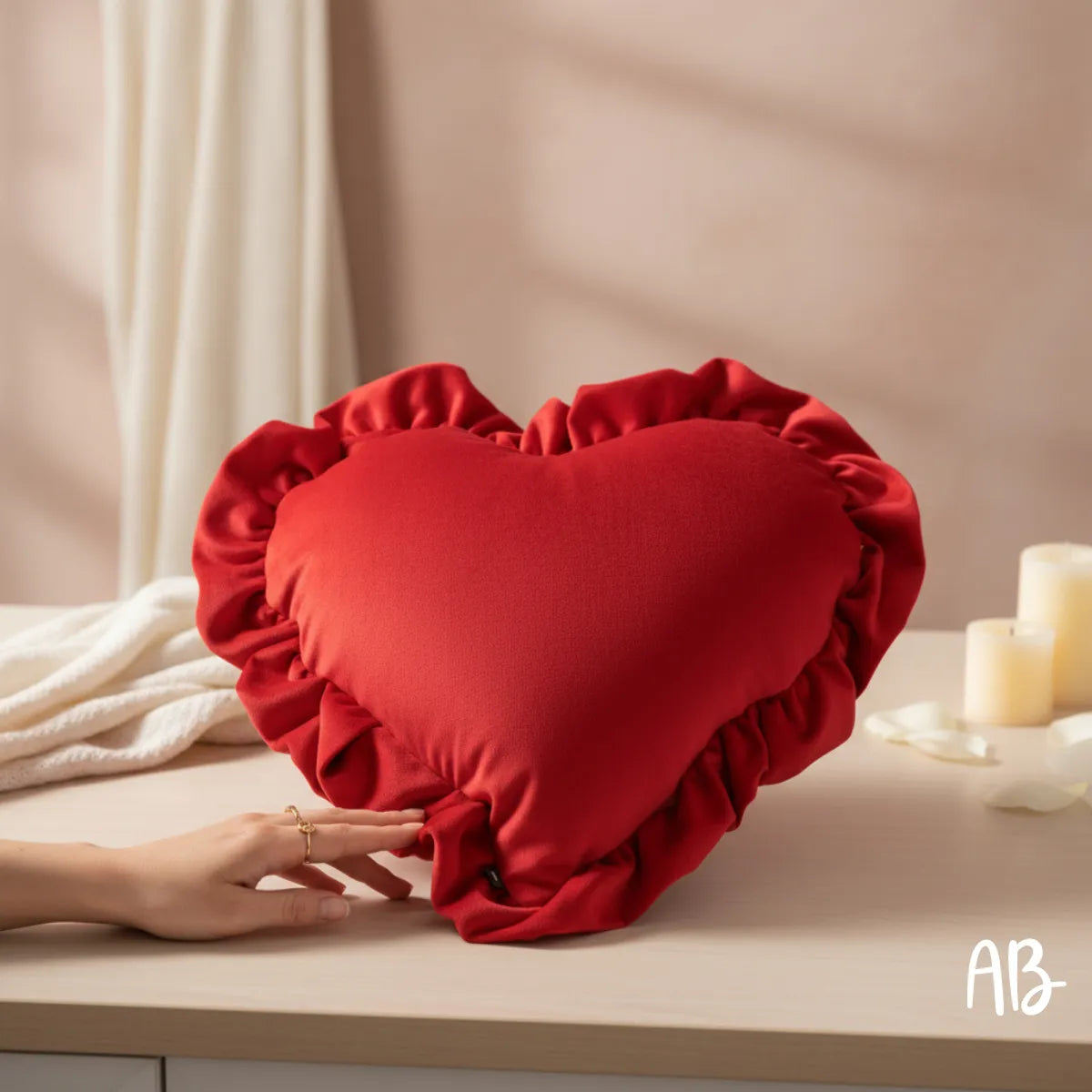 Cuscino a Cuore con frappa - San Valentino Edition