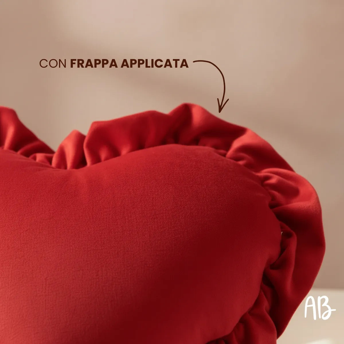 Cuscino a Cuore con frappa - San Valentino Edition