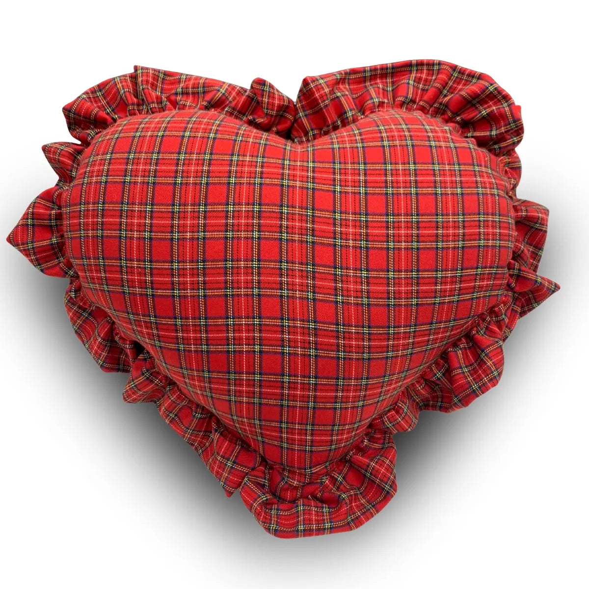 cuscino a cuore tartan colore rosso
