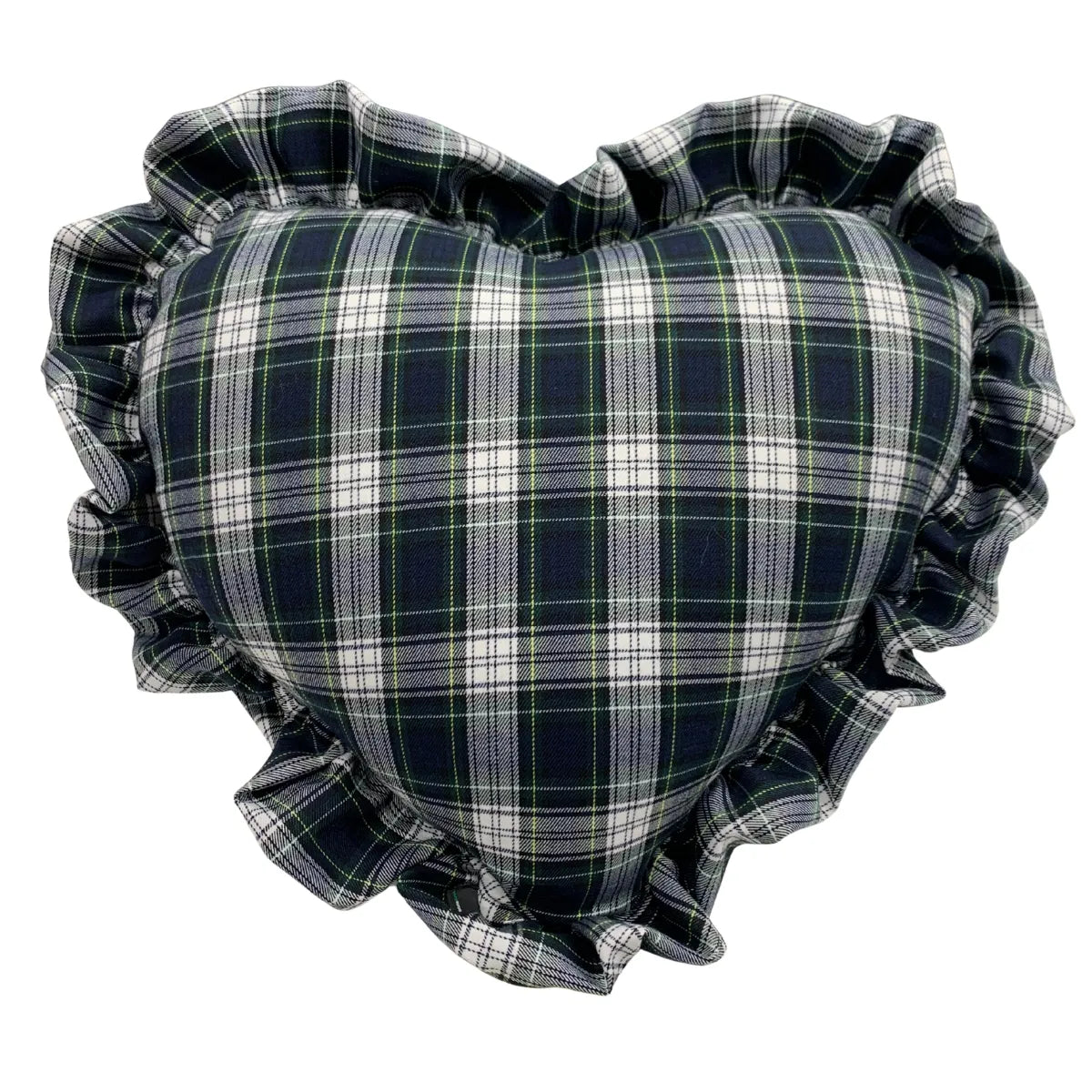 cuscino a cuore tartan colore verde