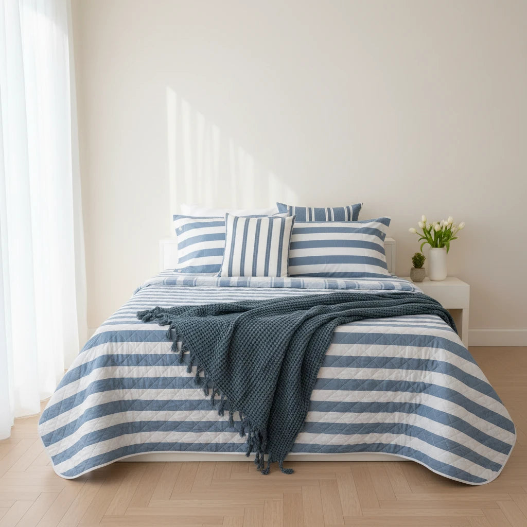Letto primaverile allestito con i prodotti del reel