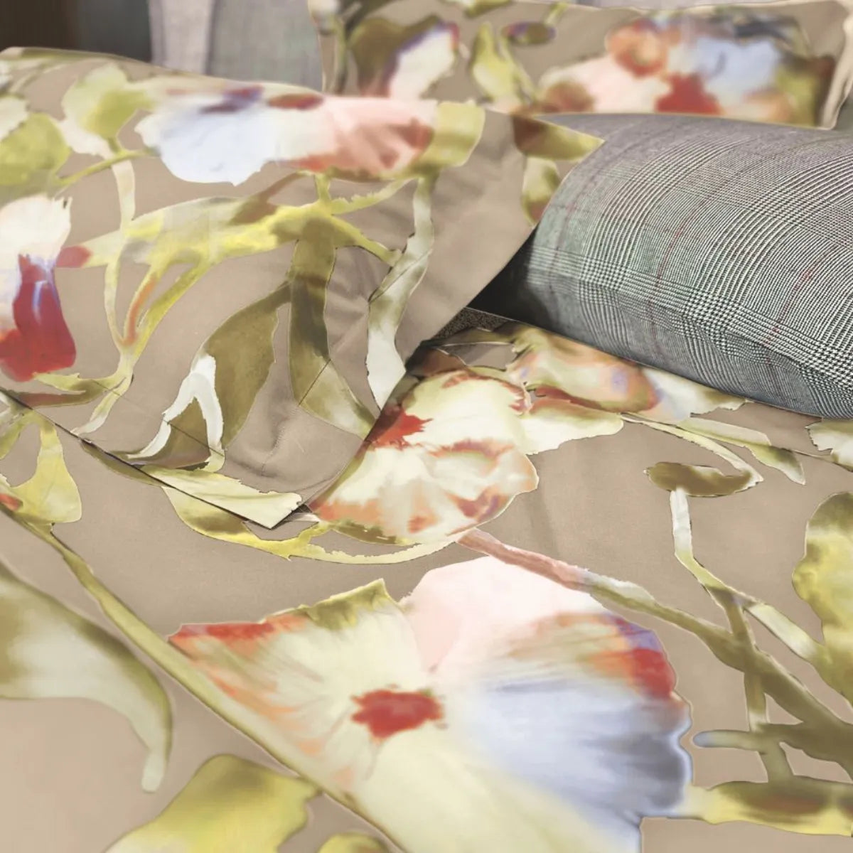 Completo lenzuola fiorato in raso Dondi Afrodite