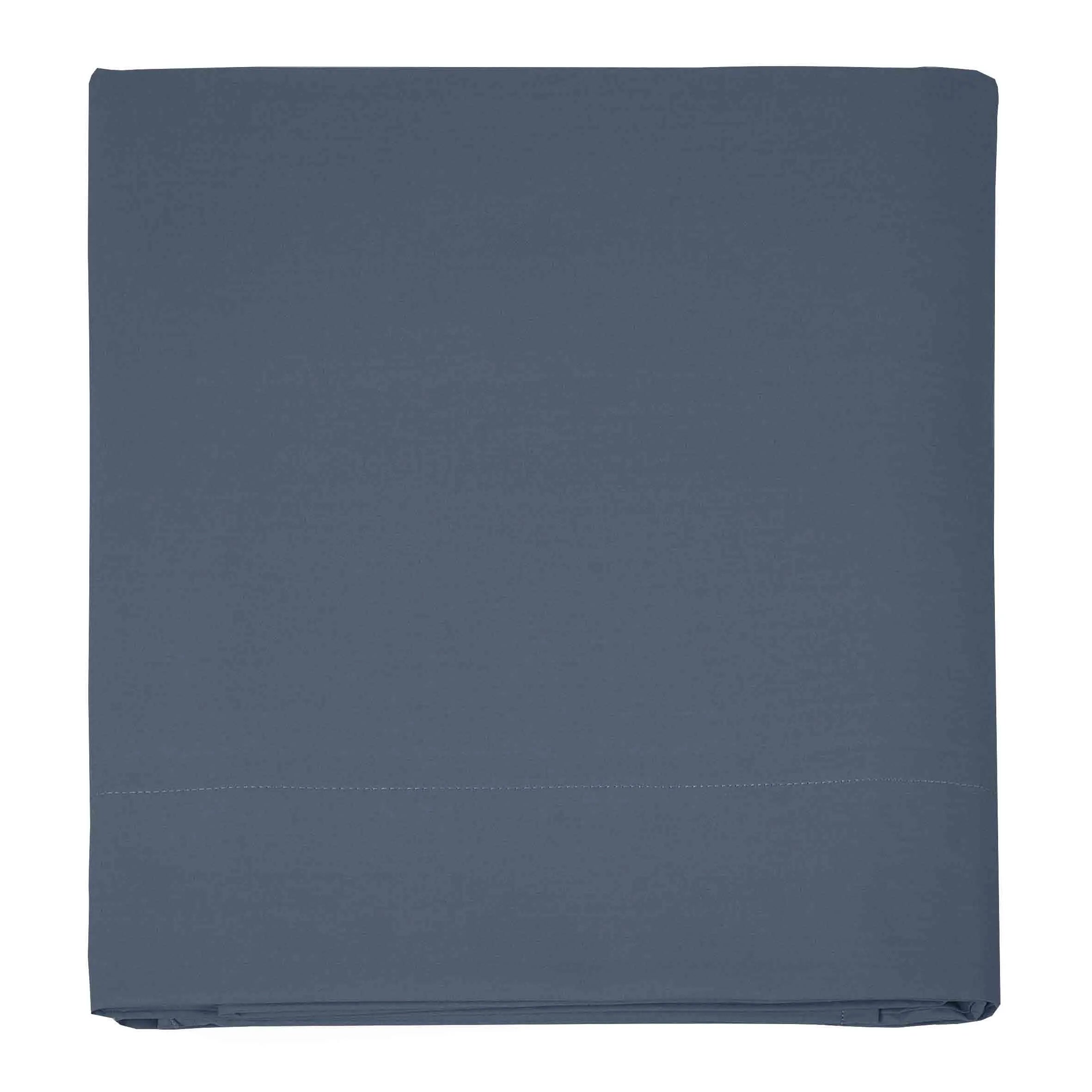 Lenzuola per sopra in percalle 200 TC Prestige Singolo colore Zaffiro