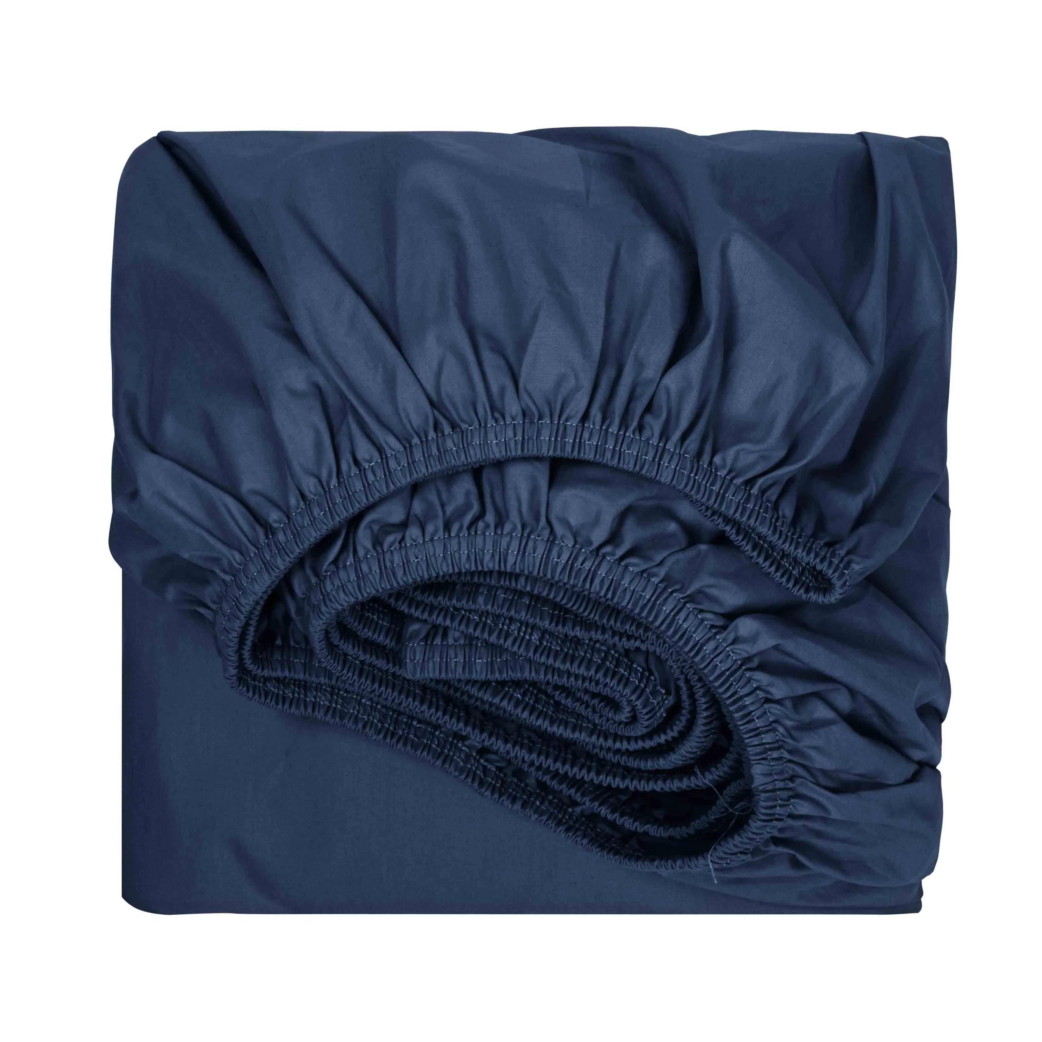 Lenzuola sotto con angoli Prestige in percalle colore Blu