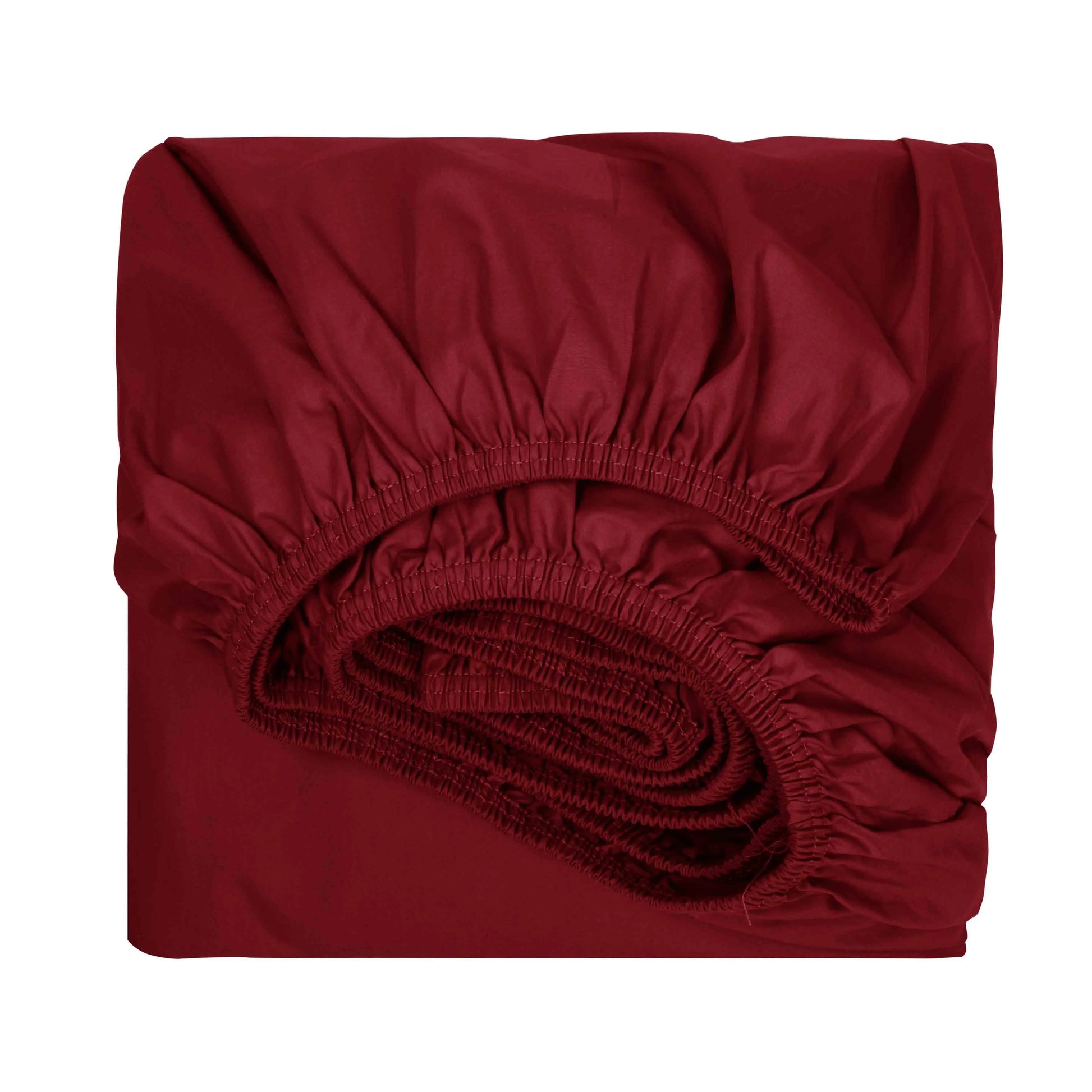 Lenzuola sotto con angoli Prestige in percalle colore Bordeaux