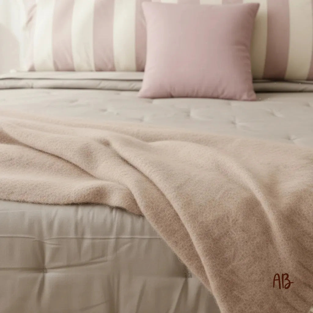 Primo piano del letto allestito da mezza stagione