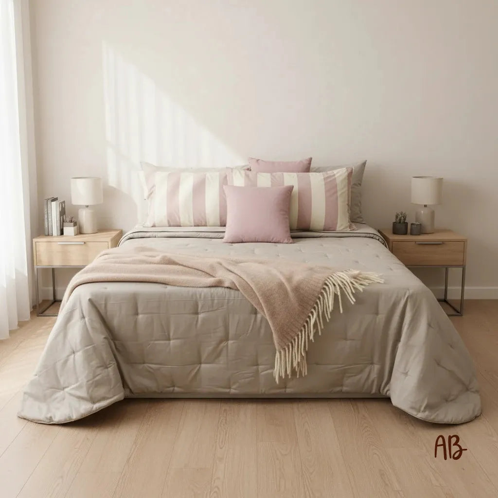 Letto allestito da mezza stagione con prestige e trapunta 200g