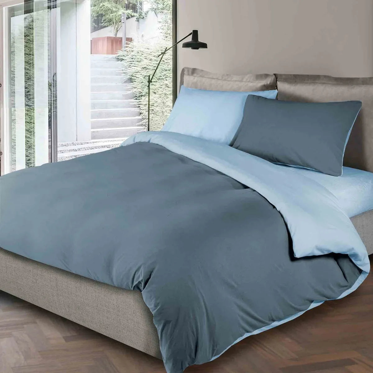 Completo copripiumino in jersey Logan Colore blu / azzurro