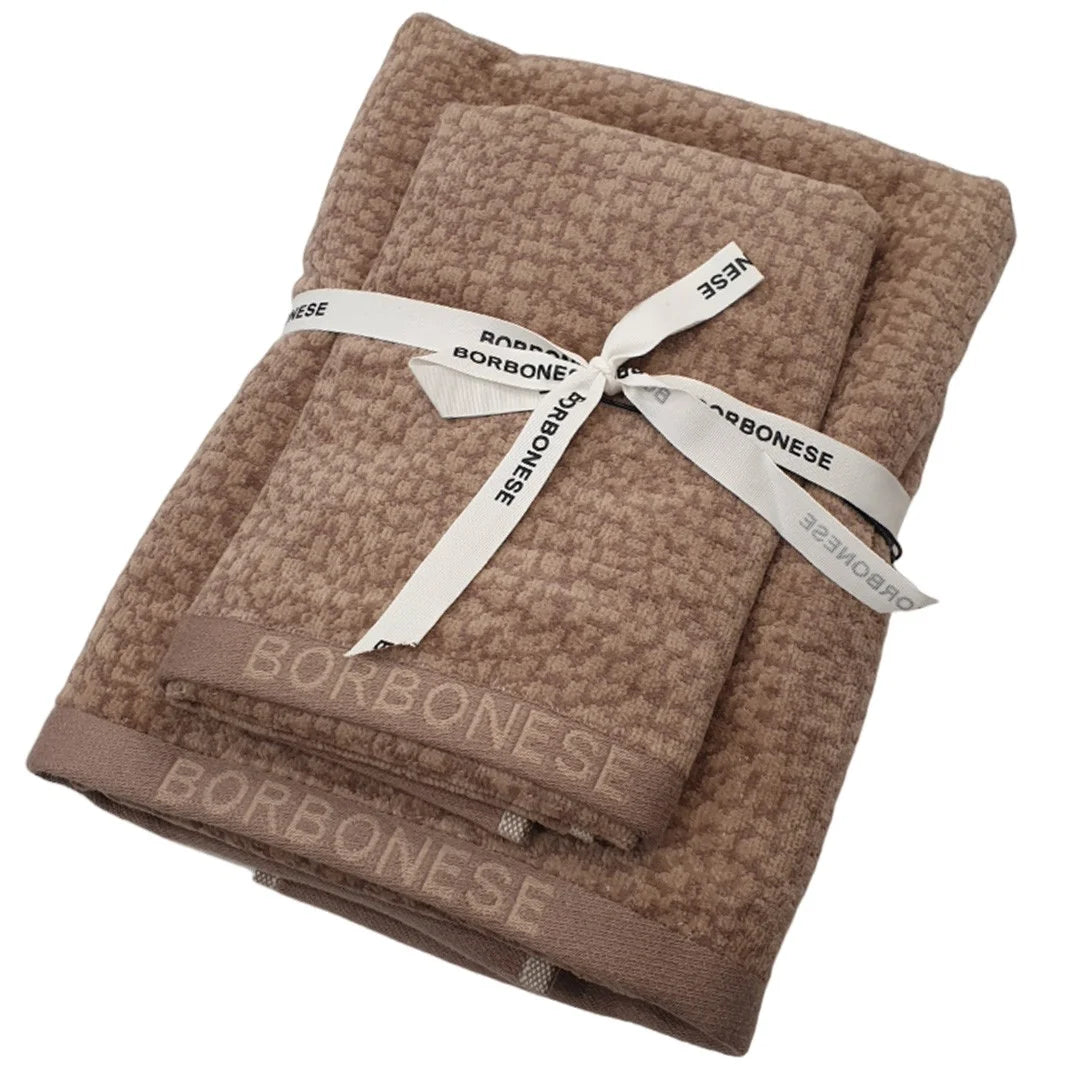 Coppia 1+1 Asciugamani Bagno Borbonese Twist Op