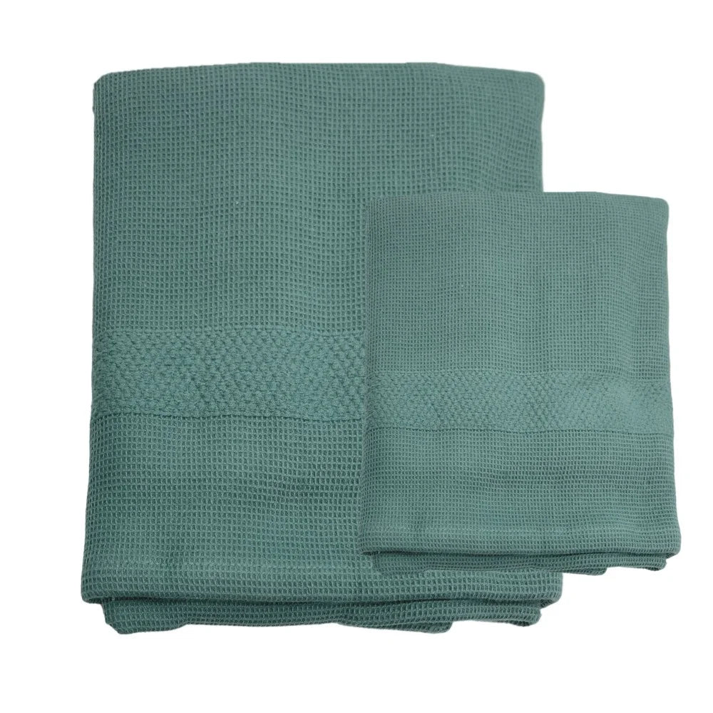 Coppia 1+1 Asciugamani Bagno Cavalieri Morgan Nido d'Ape