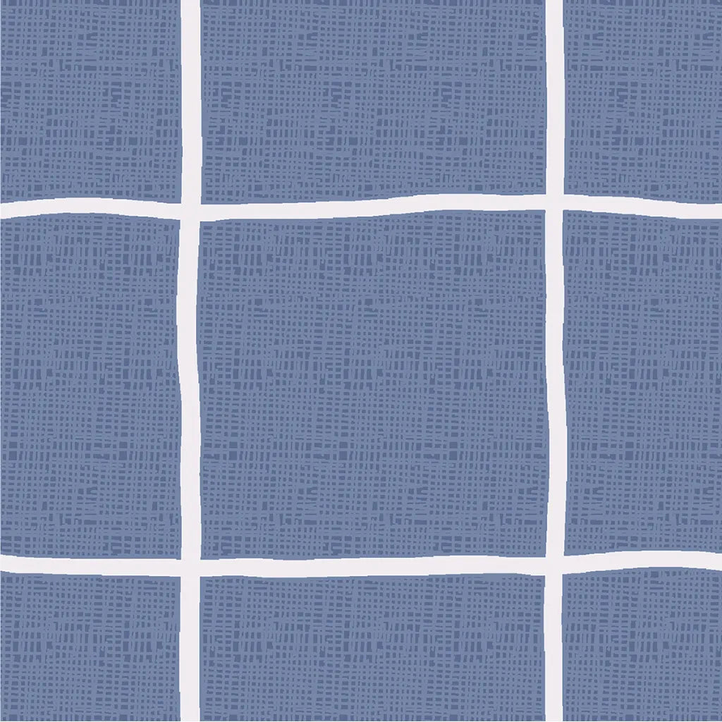 Parure copripiumino a quadri in cotone Matrimoniale colore Blu