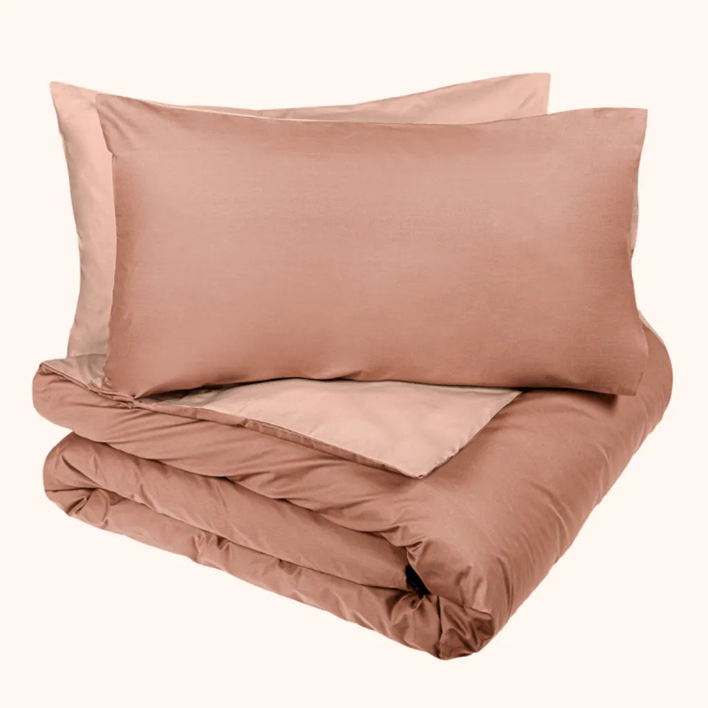 Parure copripiumino Dialogo colore Dusty pink+sandalo