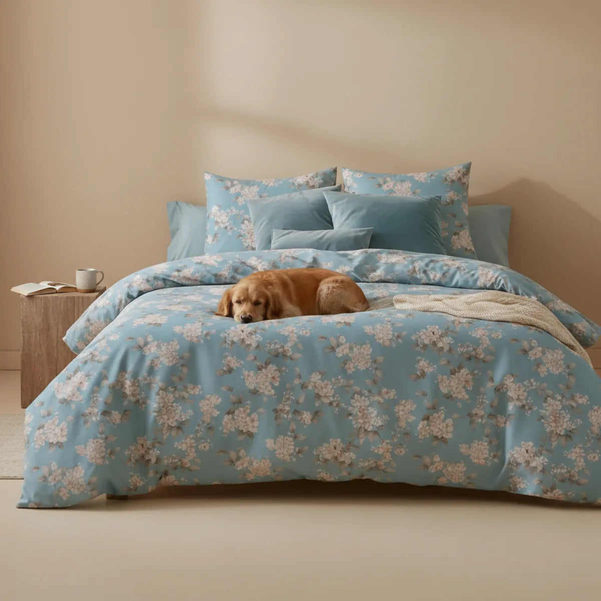 Parure Copripiumino in Percalle di Cotone Egiziano a fiori