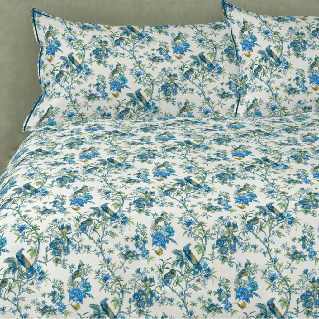 Parure copripiumino Birds Garden colore Blu/verde