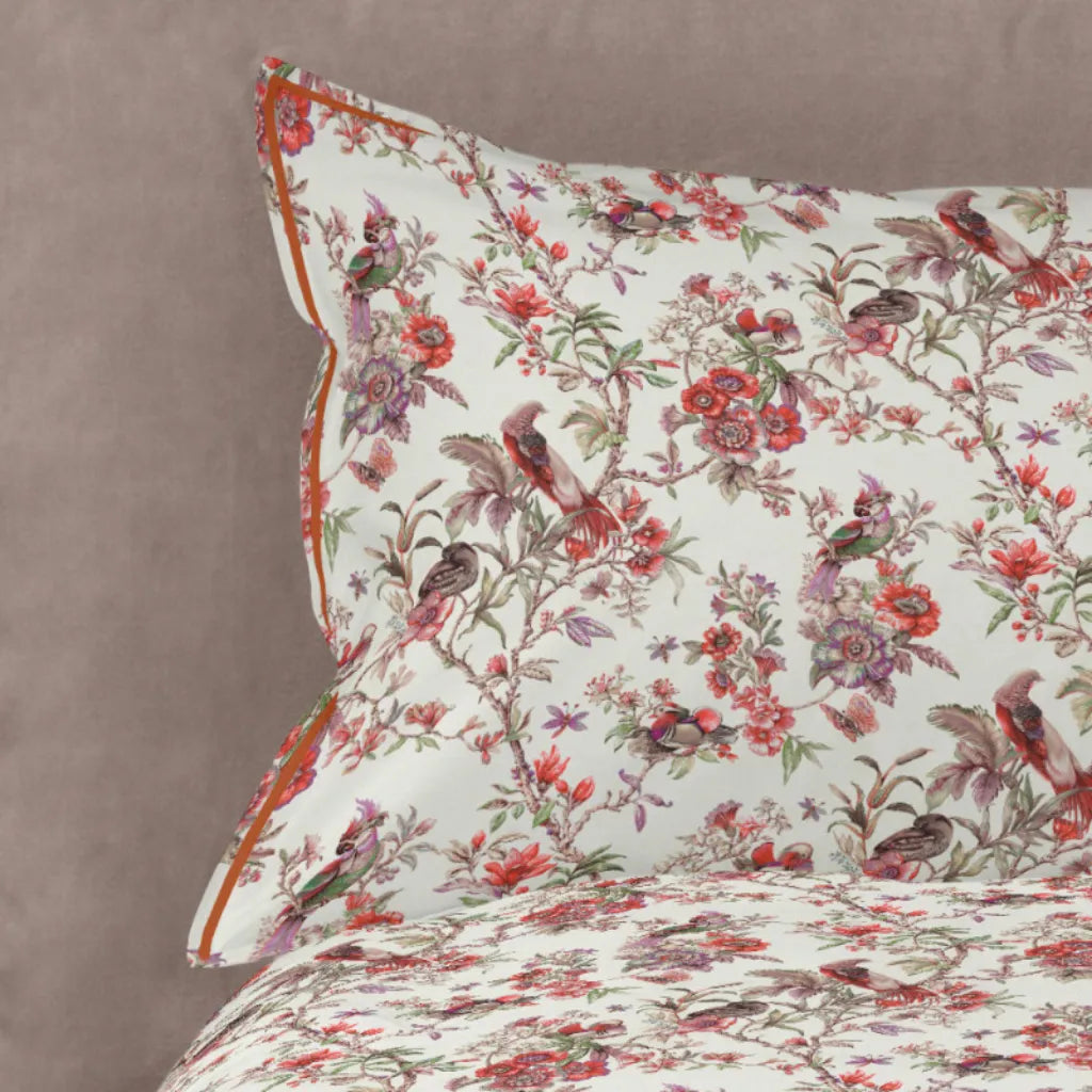 Parure copripiumino Birds Garden colore Sasso/copper