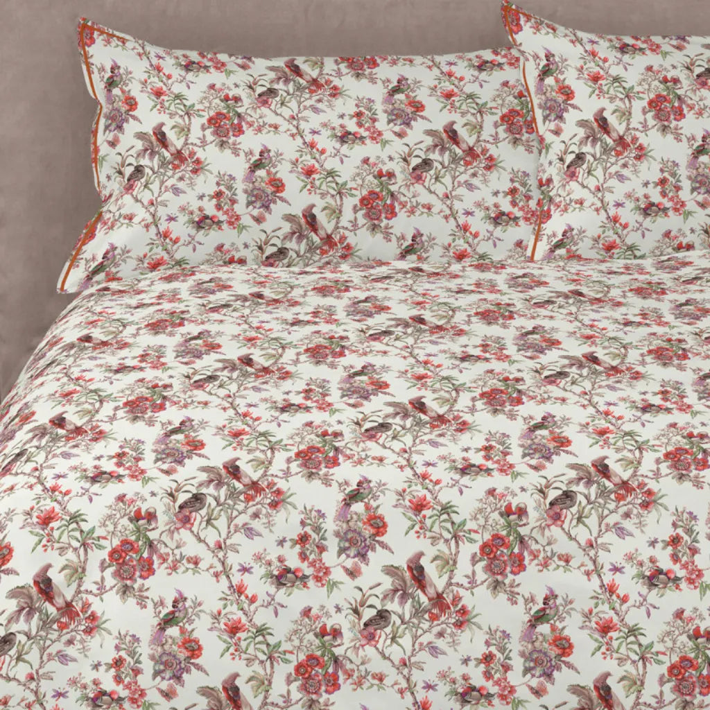 Parure copripiumino Birds Garden colore Sasso/copper