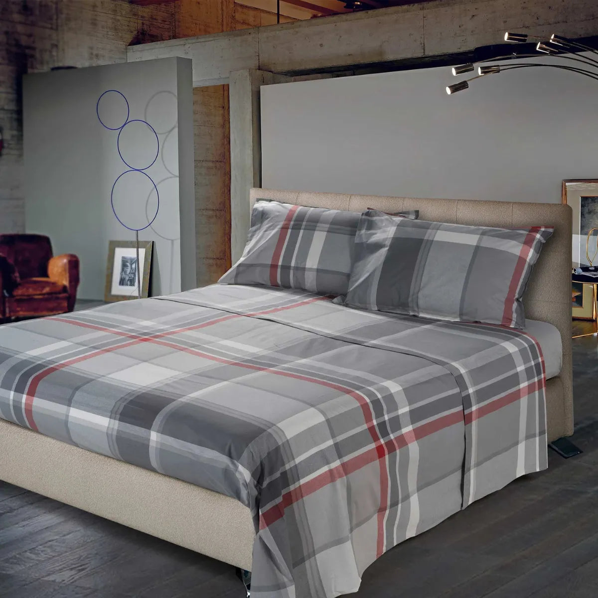 Parure Lenzuola Scozzese in tinto filo Cavalieri Madison