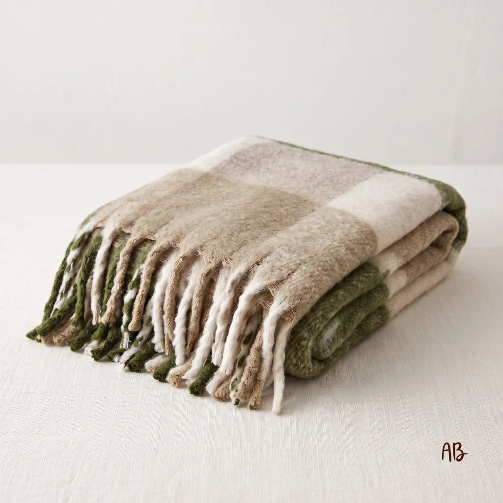 Plaid Ankara colore Verde taglia 130x180 cm