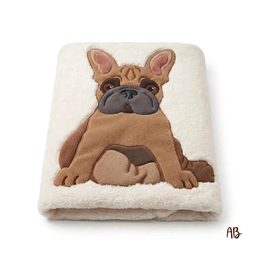 Plaid con Bulldog fracese in pile 