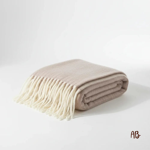 Plaid misto lana con frange